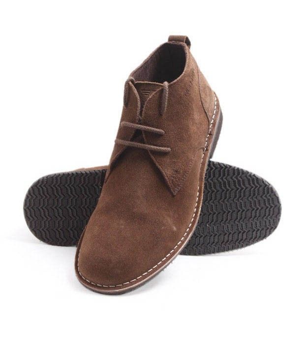 redtape brown leather shoes