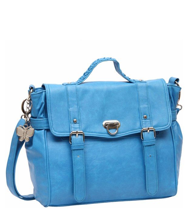 small blue shoulder bag