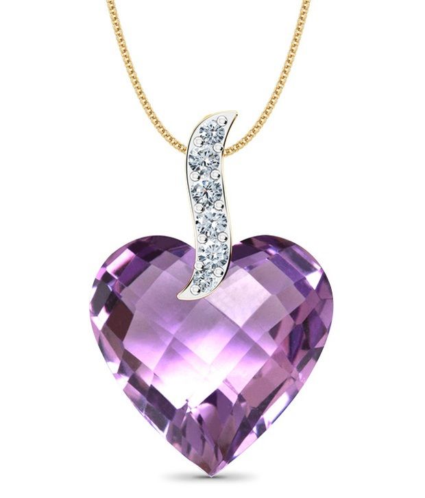 Caratlane Mila Heart 18 Kt Certified, Real Diamond & Gemstone & Hallmarked Gold Pendant Buy