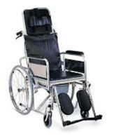 Sun Health Imported Back Recline Folding Wheel Chair with Comode,Detachable Foot & HandRest