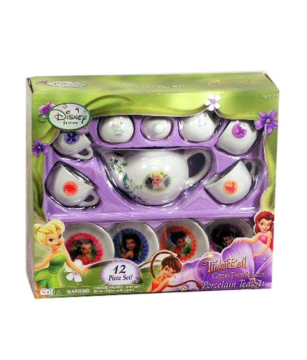 Disney Tinker Bell 12 Piece Porcelain Tea Set (Imported) Role Play