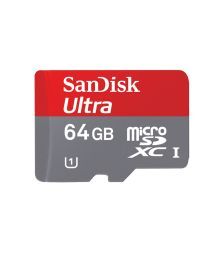 SanDisk Ultra microSDXC UHS-I Card, 64GB, CLASS 10+ SD Adaptor