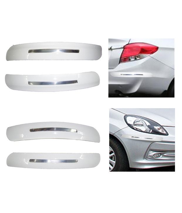 Shopper's Hub Super Whiteii Chrome Bumper Safety Guard Protector For