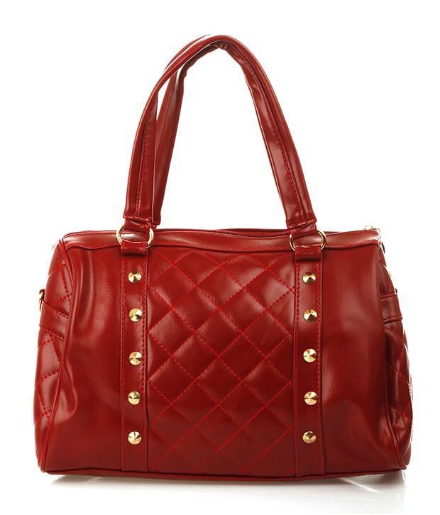 red quilted handbag