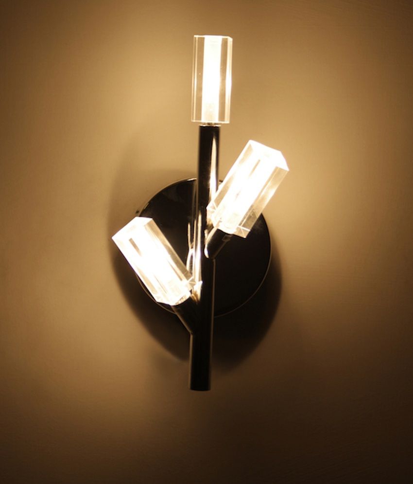 Aesthetichs Gray Stainless Steel Steel And Crystal Wall Light: Buy Aesthetichs Gray Stainless ...