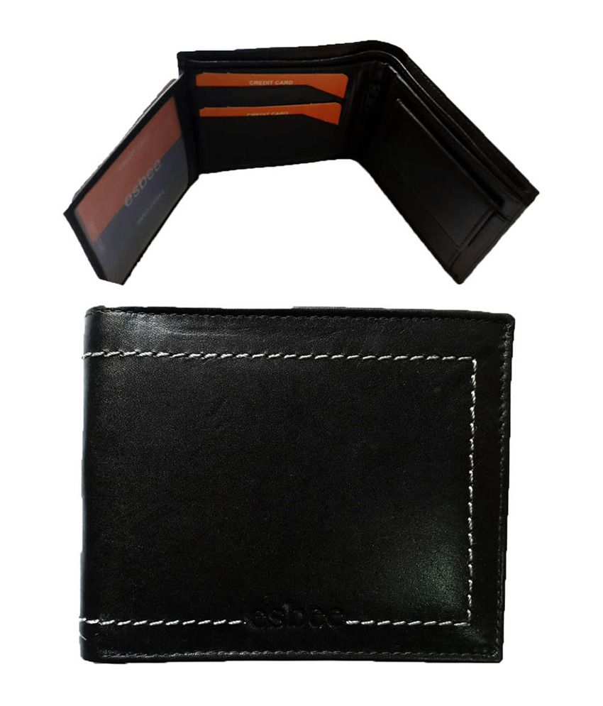 Esbee Black Tri-fold Leather Wallet For Men: Buy Online at Low Price in India - Snapdeal