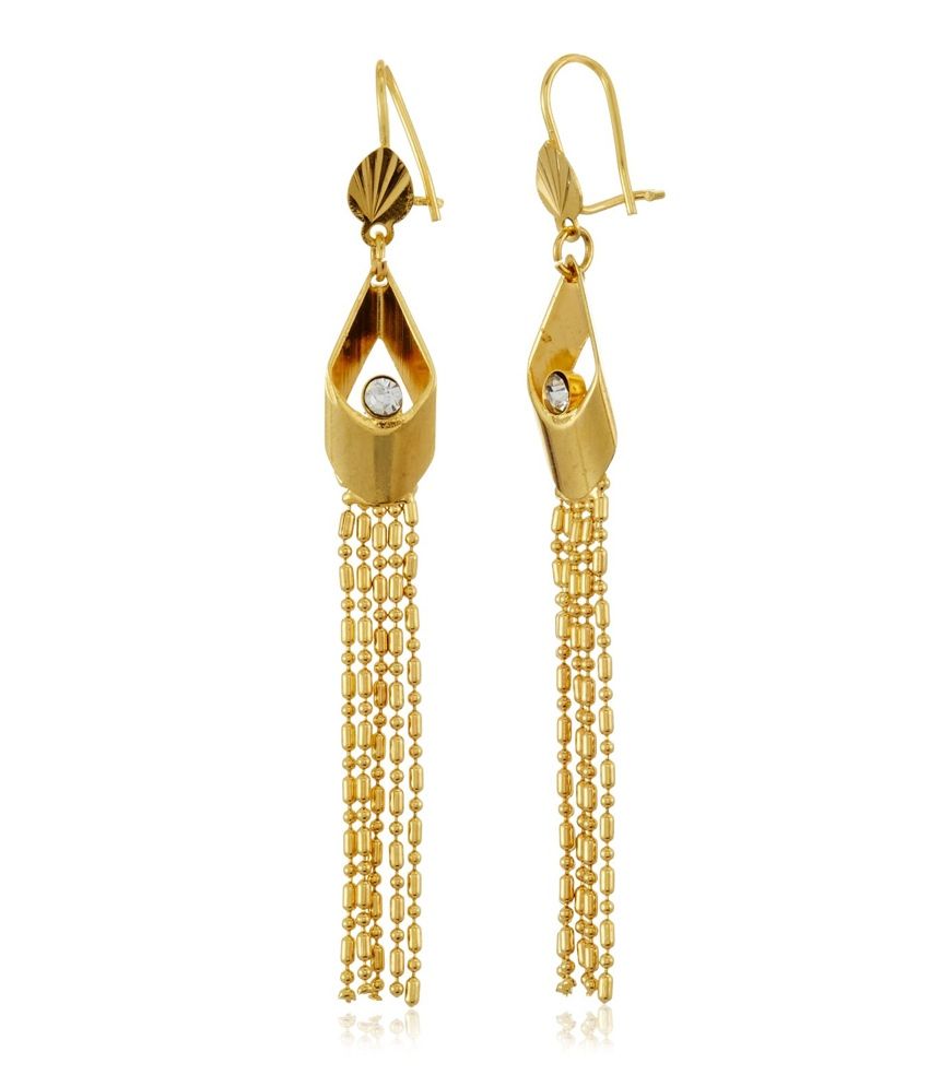 18 KT Gold Plated Hanging Earrings Gold for Women by GB Jewellery Buy