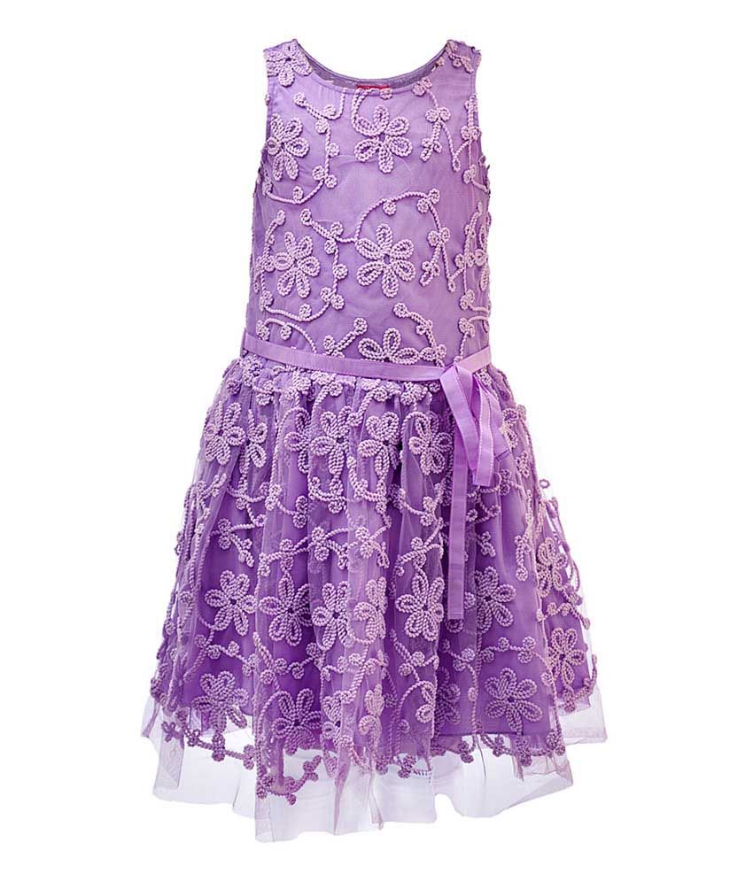 Renee Girls Lavender Embroidered Fit & Flare Dress Buy Renee Girls