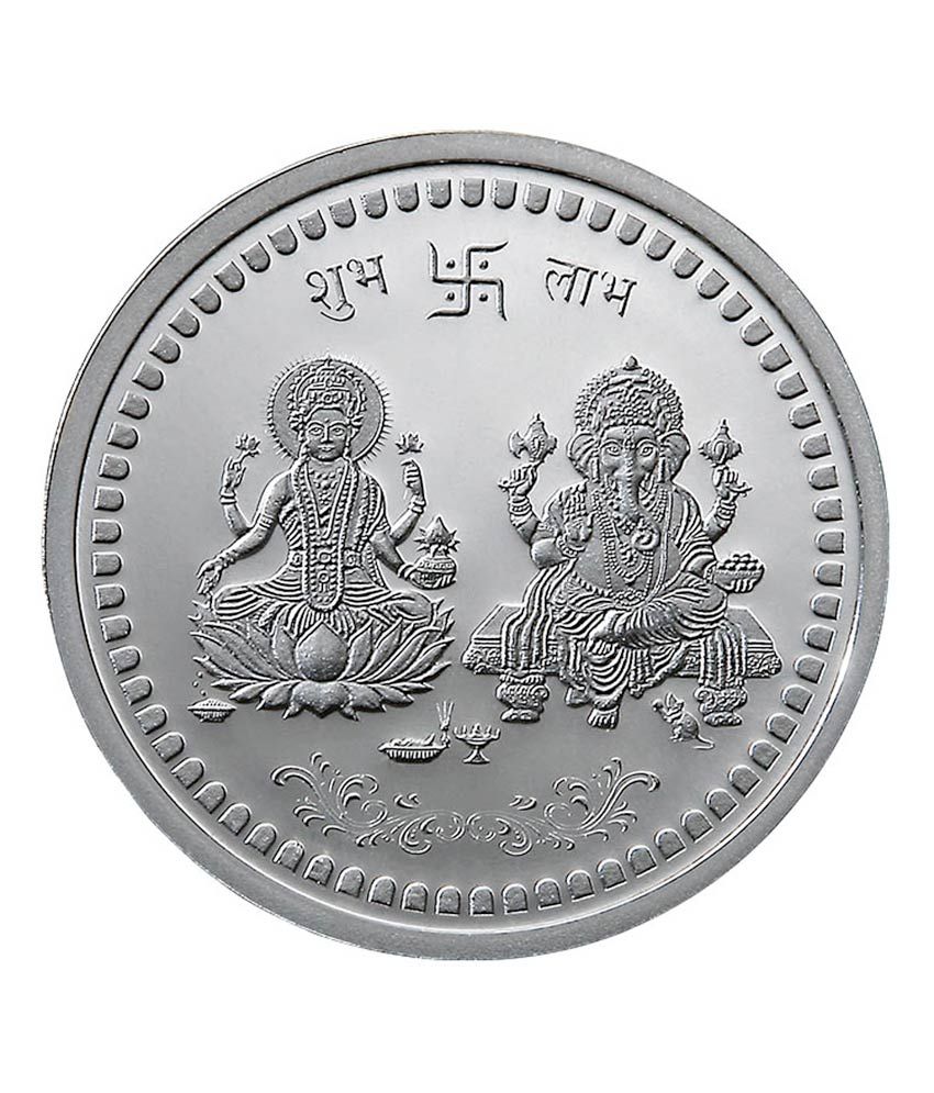 24kt Silver Religious Laxmi Ganesh Coin Buy 24kt
