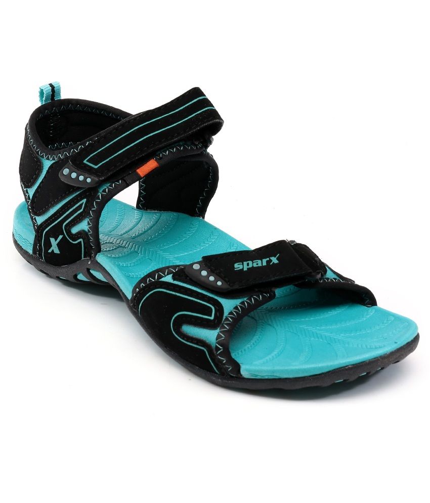 sparx black sandals price