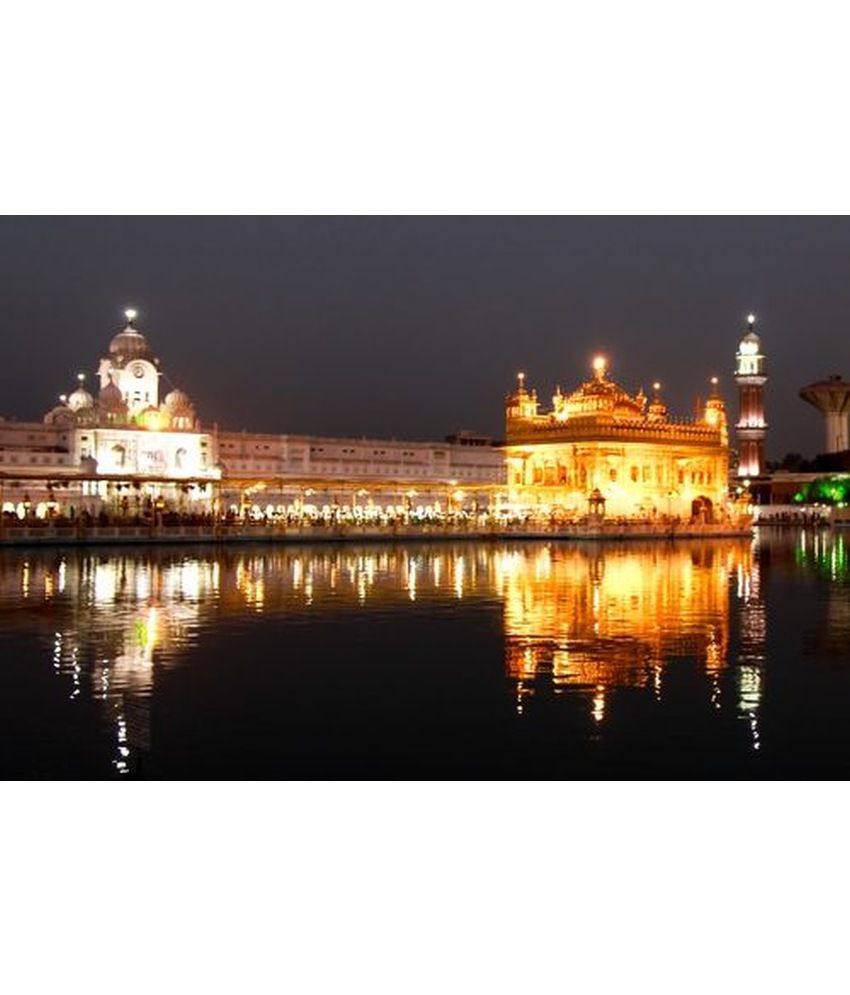 Buy Amore Golden Temple At Night Poster 130936 @ Best Prices | Snapdeal