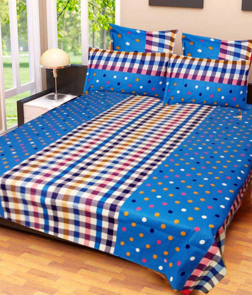 Homefab India Multicoloured Printed Cotton Double Bedsheet Buy