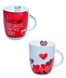 Clay Craft Valentine Special 250 Ml Love Printed Mug - 2 Piece