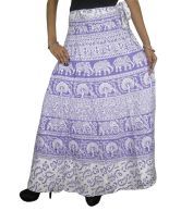 India Trendzs Purple Cotton Printed Women's Wrap Skirt