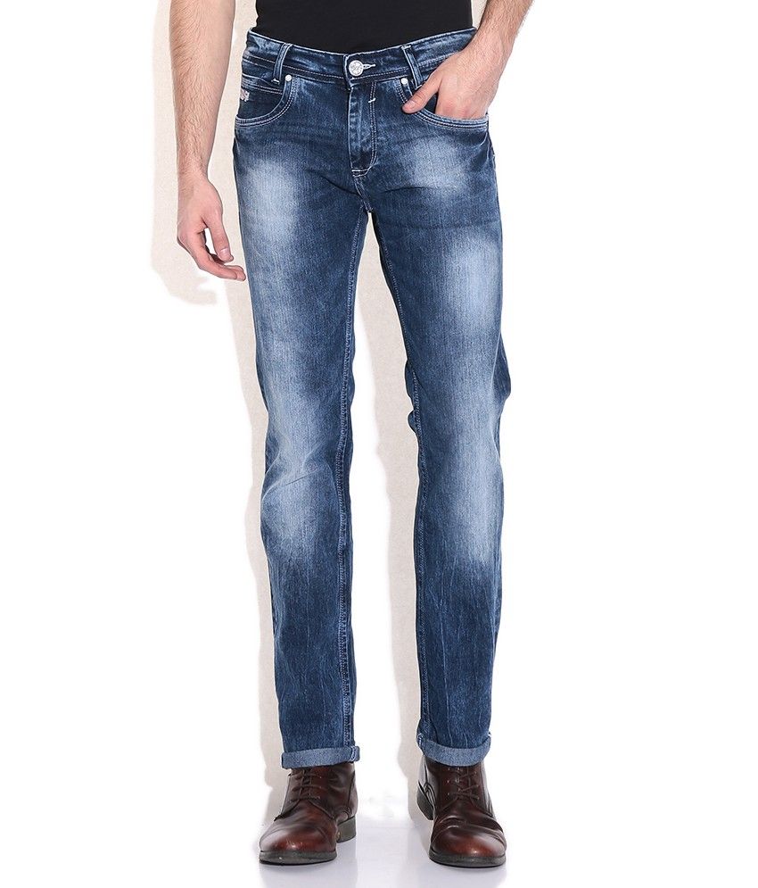 mufti slim men blue jeans