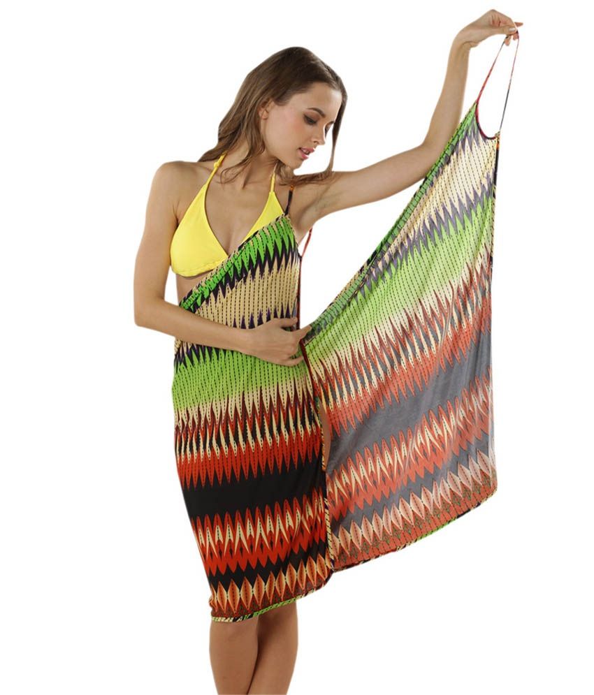 Buy Fascinating Lingerie Multi Color Poly Cotton Cover Up Online At