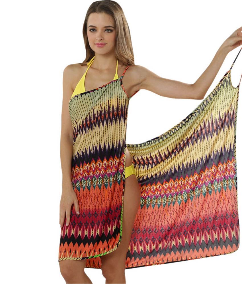 Buy Fascinating Lingerie Multi Color Poly Cotton Cover Up Online At