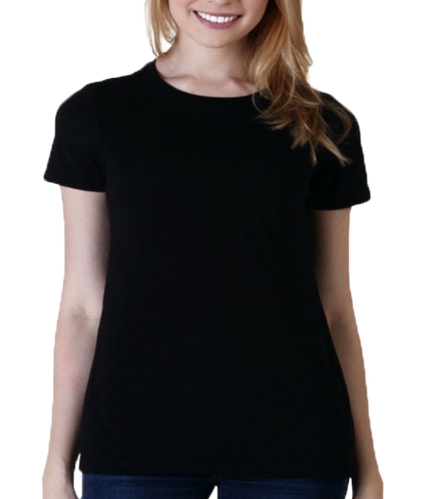 Buy Zorba Mart Black Plain Round Neck Women T Shirt Online At Best