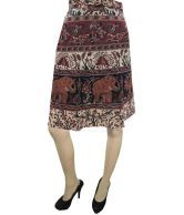 India Trendz Brown Printed Cotton Wrap Skirt