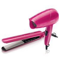 Philips Combo of HP8643 Hair Dryer & Hair Straightner- Pink