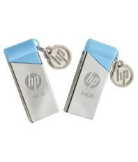 HP V 215 B 64 GB Pen Drive (Silver & Blue)