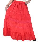 India Trendz Red Cotton Long Skirt