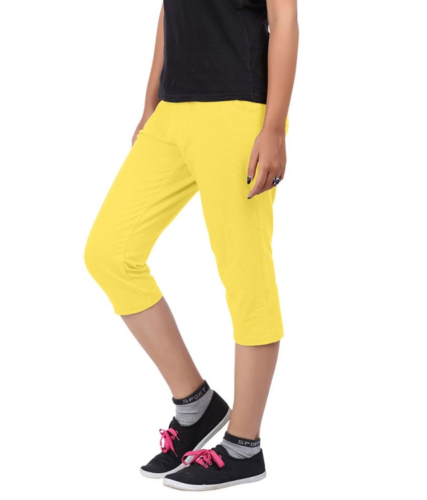 yellow capri pants