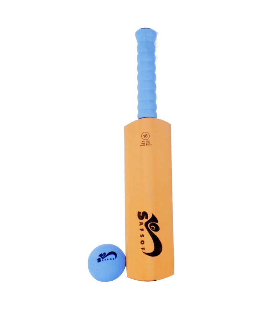Safsof 18 Inches Rubber Foam Cricket Bat Ball Orange Buy Safsof 18