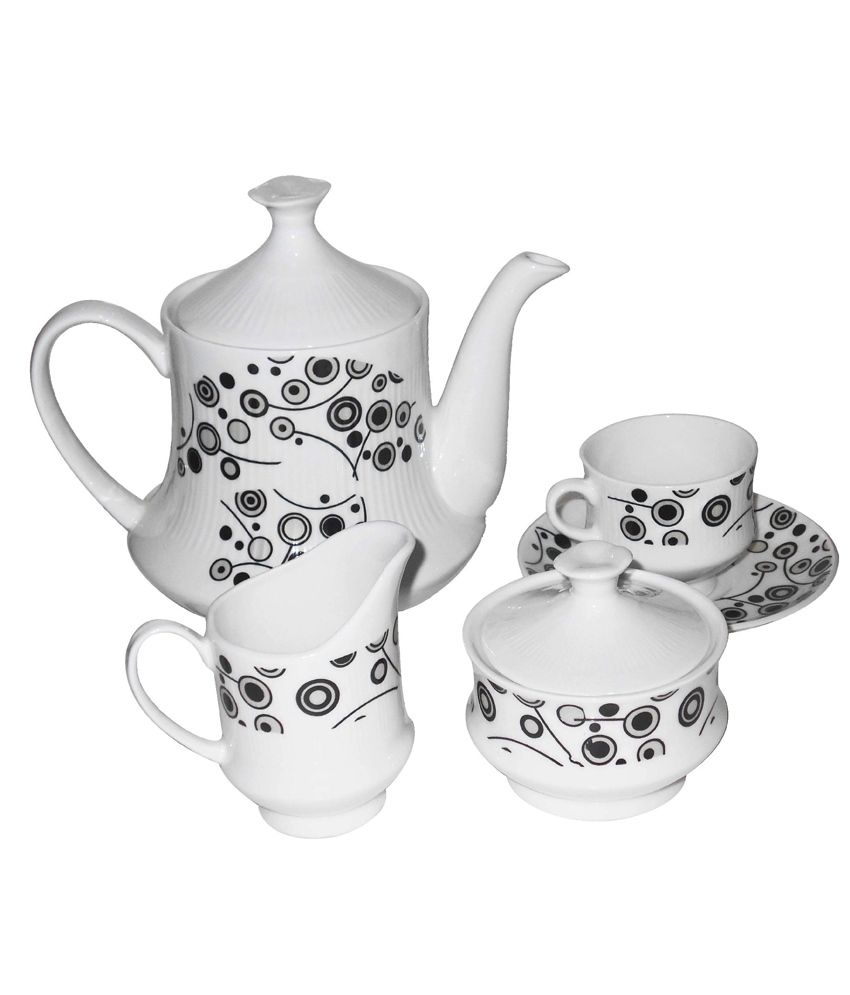 Classique White Bone China Tea Set Of 15 Pcs Buy Online at Best Price