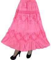 India Trendzs White Cotton Striped Long Skirt