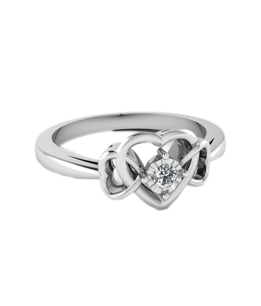 RM Jewellers Pure 92.5 Sterling Silver Heart Stylish Lovely Ring Buy