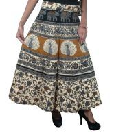 India Trendzs Beige Printed Cotton Long Skirt