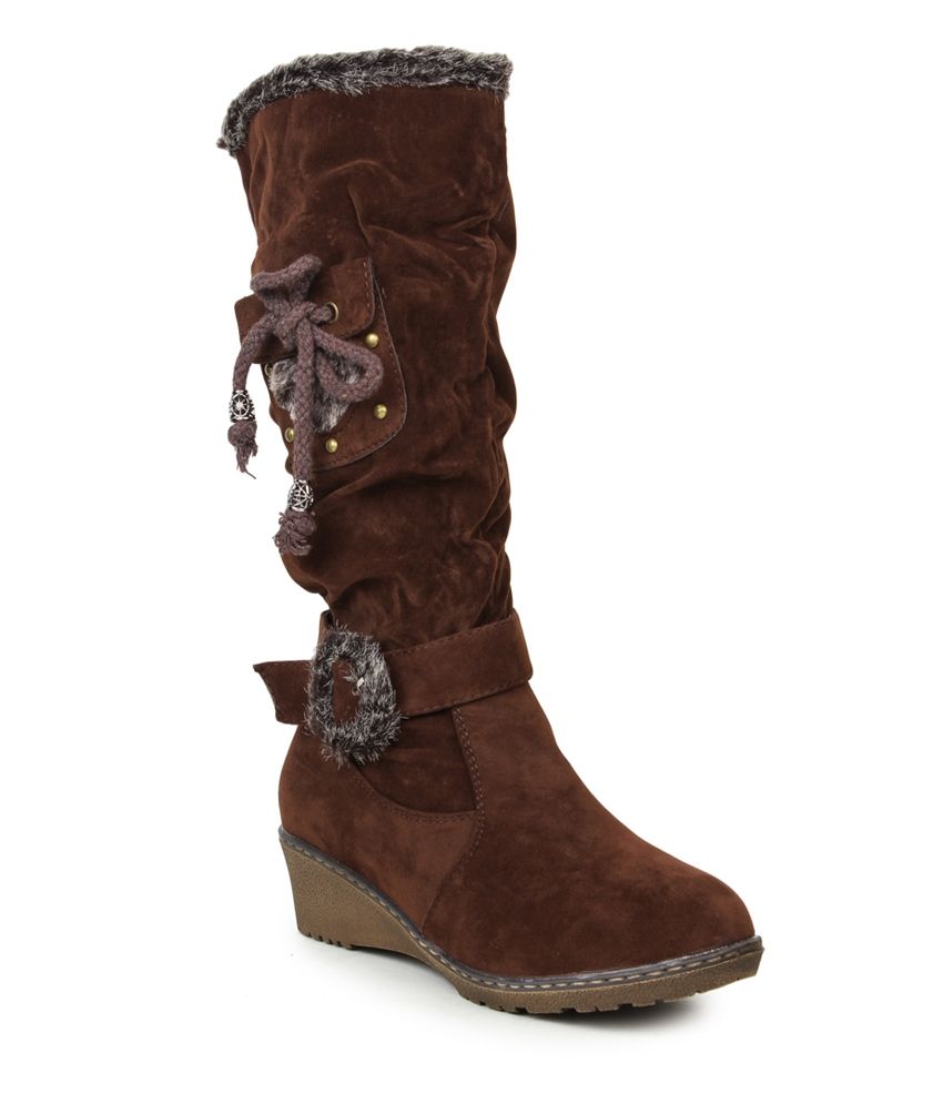 brown suede knee high boots flat