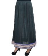 India Trendzs Black Cotton Printed Long Skirt