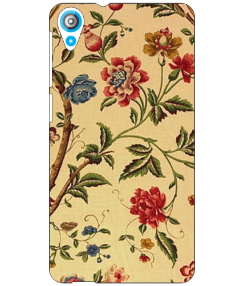 Printland Multicolor Back Cover For HTC Desire 820 Flowers And Circle