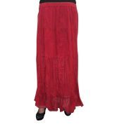 India Trendzs Designer Cotton Long Skirt - Red
