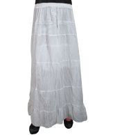 India Trendzs White Solid Cotton Long Skirt