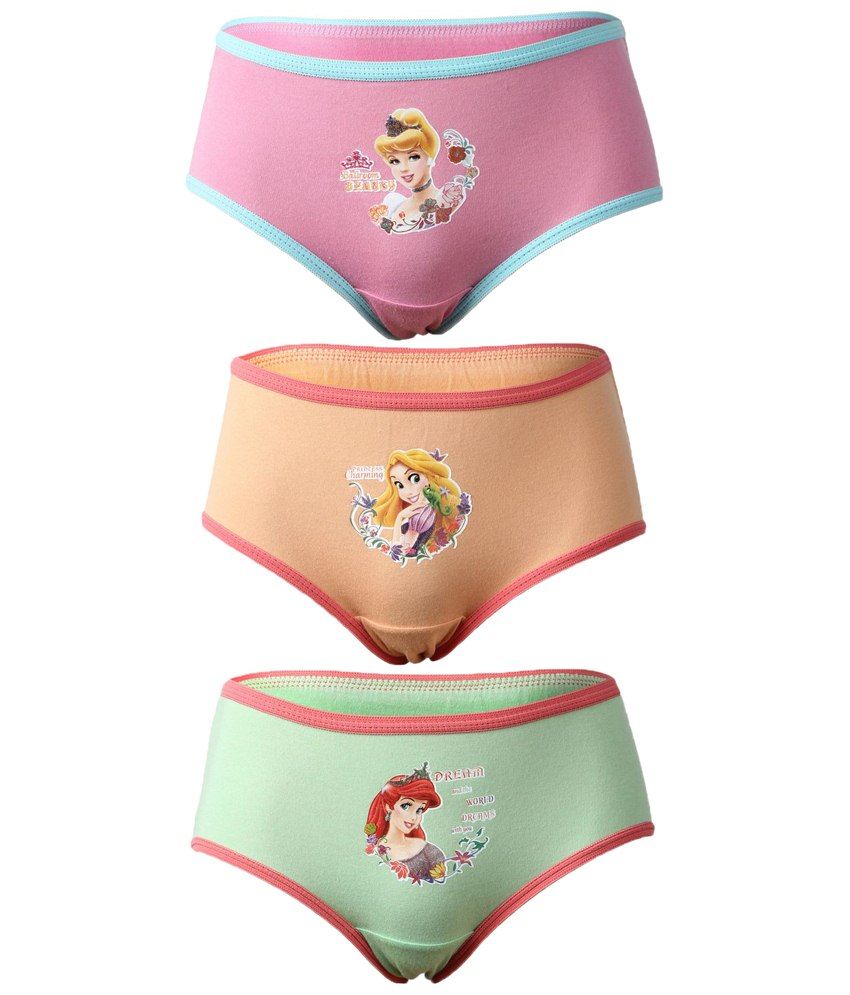 Disney Princess Sober Multi Coloured Panty For Girls Pack Of 3 Buy