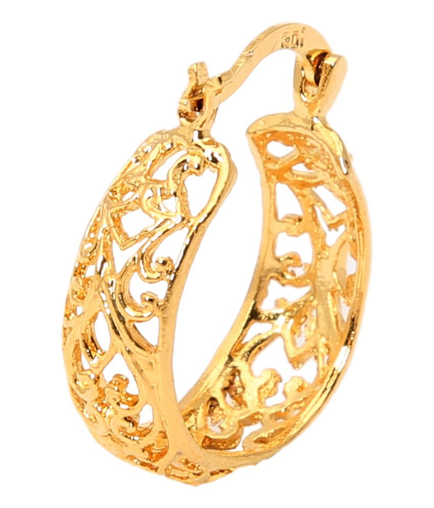 Gb Jewellery 18 Kt Gold Plated Hoop Earrings For Women Buy Gb Jewellery 18 Kt Gold Plated Hoop