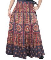 India Trendzs Black Cotton Printed Long Skirt
