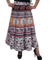 India Trendzs Brown Cotton Printed Long Skirt