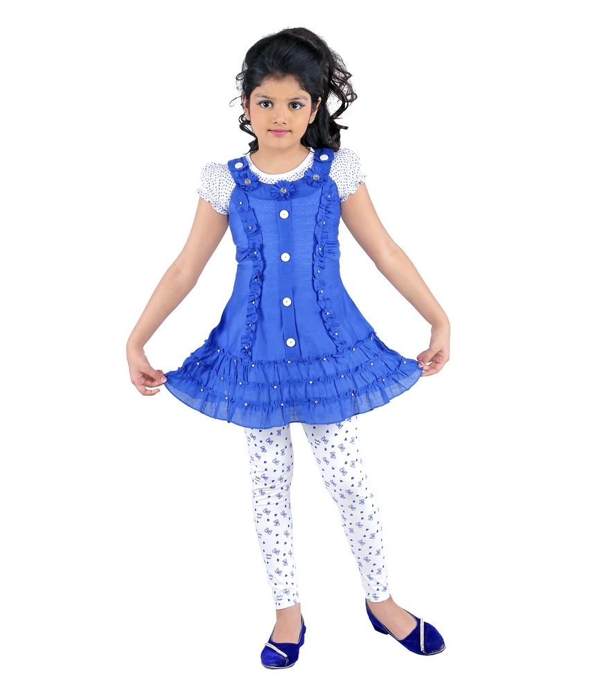 blue color party frocks