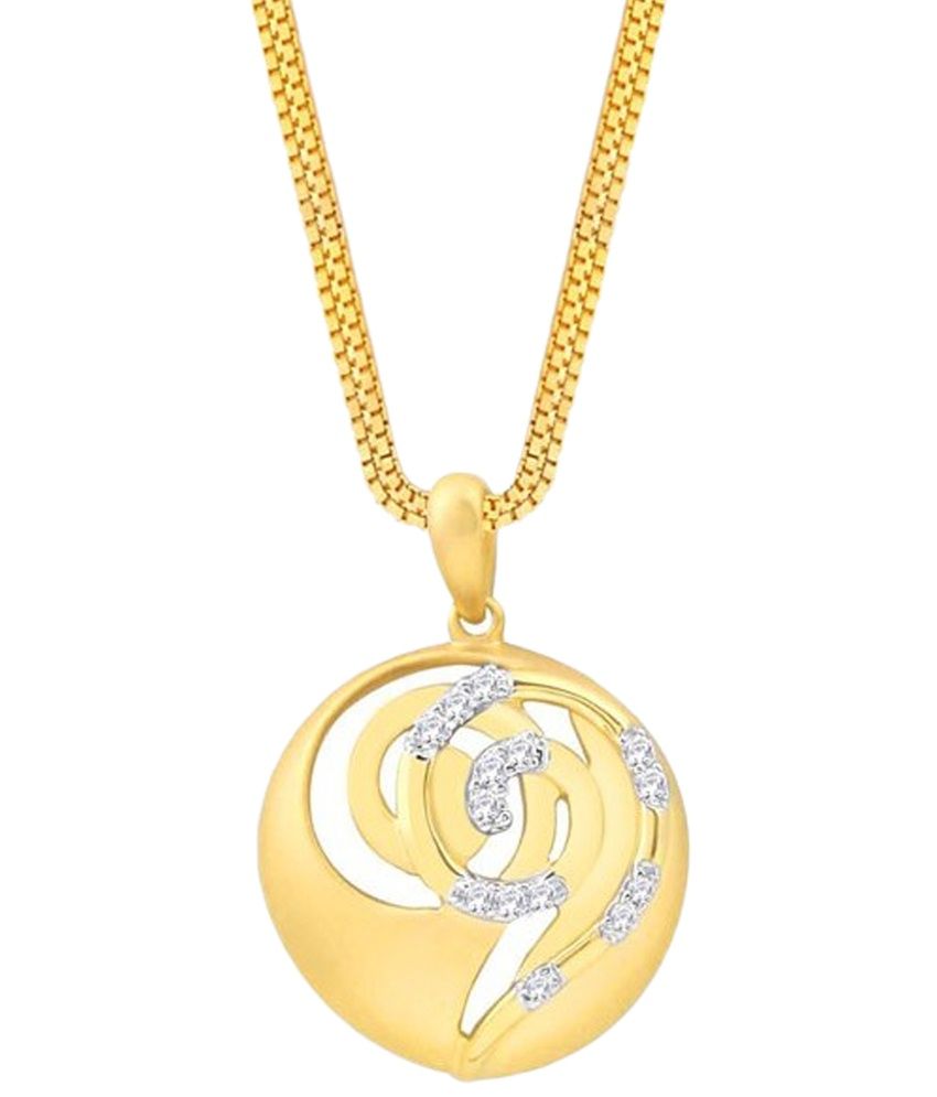 D Damas Alluring 18 Kt Gold Plated Diamond Pendant Buy D Damas