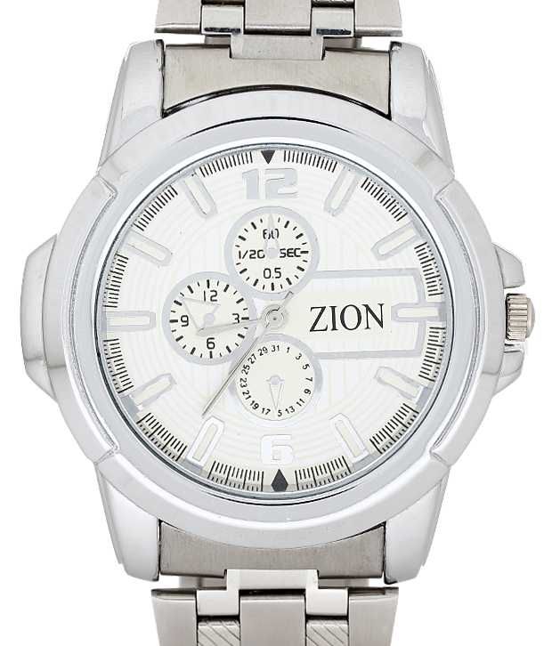 Zion White Analog Quartz Round Casual Men S Watch With Belt Buy Zion