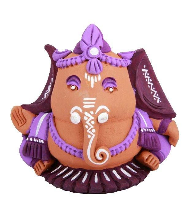 Adaa Purple Terracotta Ganesha Idol Buy Adaa Purple Terracotta Ganesha