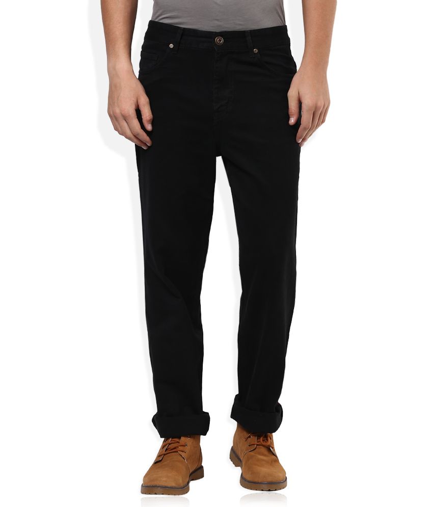 black regular fit jeans mens