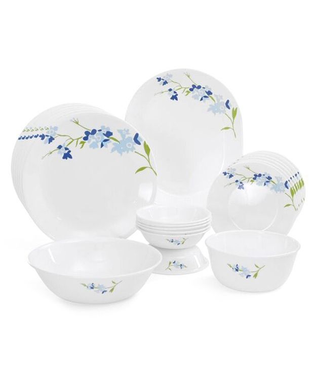 Corelle India Collection Blue Blossom 30 Pcs Dinner set: Buy Online at