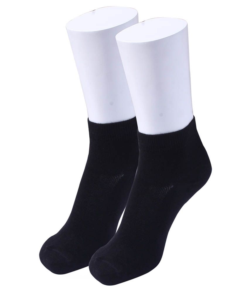 Smell Free Black Cotton Ankle Length Socks Pa