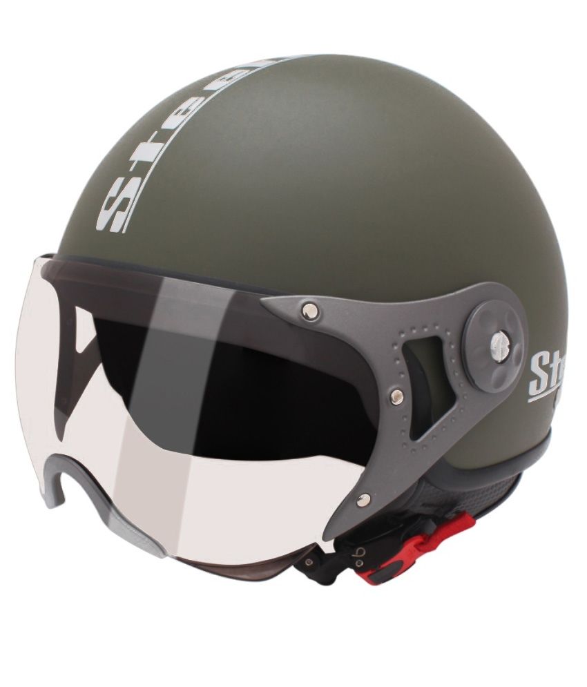Steelbird Helmet SB 27 Style Open FaceMatt Battle Green Buy Steelbird