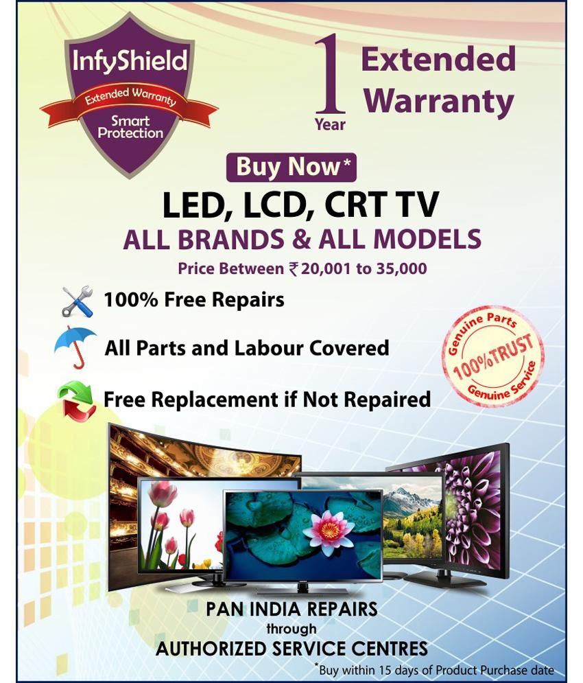 Buy InfyShield Extended Warranty for 1 Year on LED, LCD, CRT TV Priced